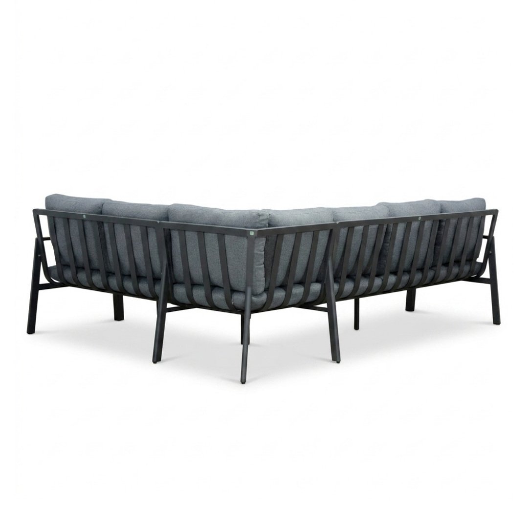 Tokyo/Palau hoek loungeset 6 personen | aluminium + polywood | antraciet | 5-delig - 264x204cm