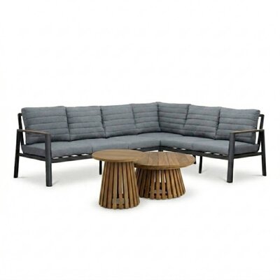 Tokyo/Palau hoek loungeset 6 personen | aluminium + polywood | antraciet | 5-delig - 264x204cm