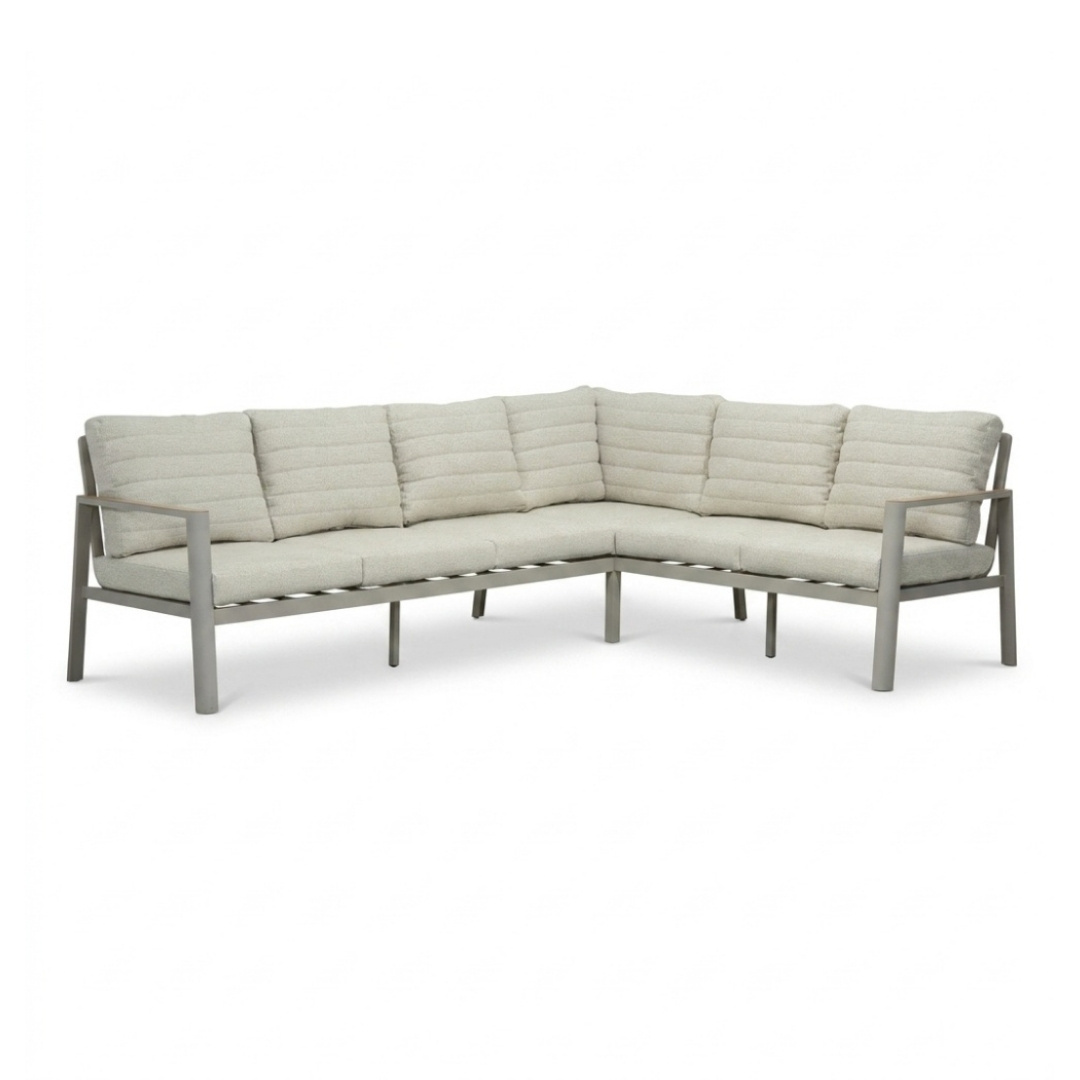 Tokyo/Palau hoek loungeset 6 personen | aluminium + polywood | beige | 5-delig - 264x204cm