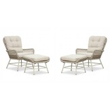 Dex lounge balkonset 4-delig | touw + aluminium | Almond Beige