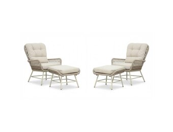 Dex lounge balkonset 4-delig | touw + aluminium | Almond Beige