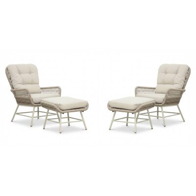 Dex lounge balkonset 4-delig | touw + aluminium | Almond Beige