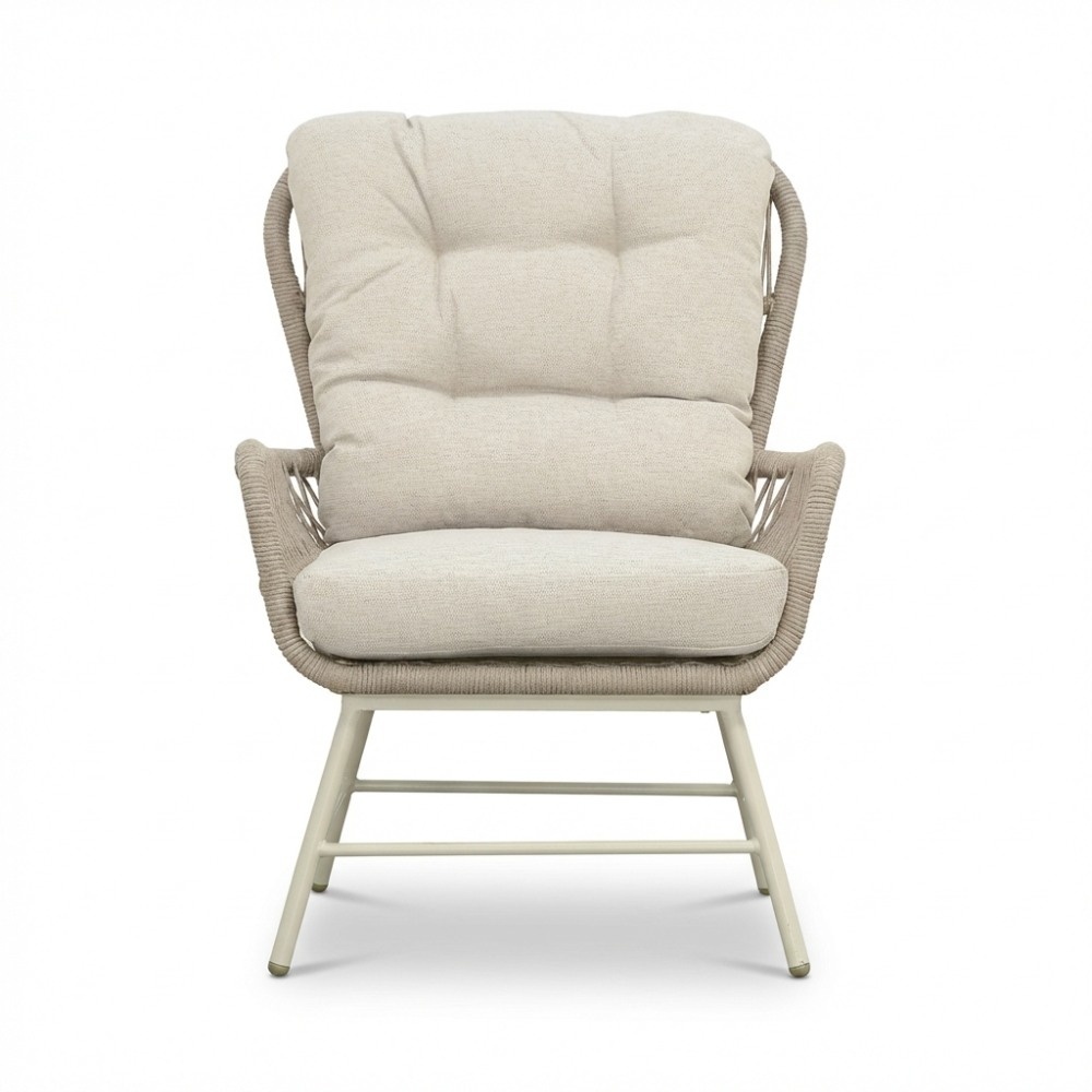 Dex lounge balkonset 4-delig | touw + aluminium | Almond Beige