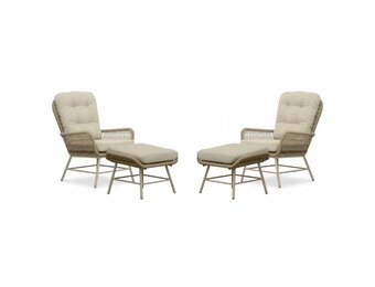 Dex lounge balkonset 4-delig | touw + aluminium | Sandstone