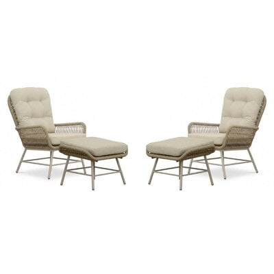 Dex lounge balkonset 4-delig | touw + aluminium | Sandstone