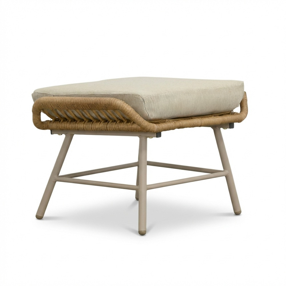 Dex lounge balkonset 2 personen | touw + aluminium | Bamboo Beige | 4-delig