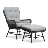 Dex lounge balkonset 4-delig | touw + aluminium | Stone Grey