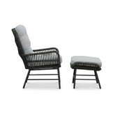 Dex lounge balkonset 4-delig | touw + aluminium | Stone Grey