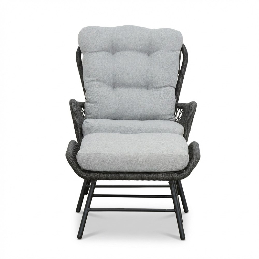 Dex lounge balkonset 4-delig | touw + aluminium | Stone Grey