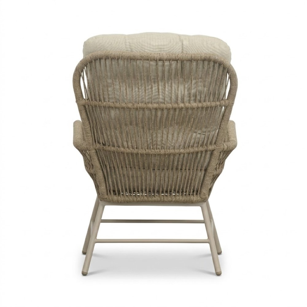 Dex loungestoel tuin set van 2 | touw + aluminium | Sandstone