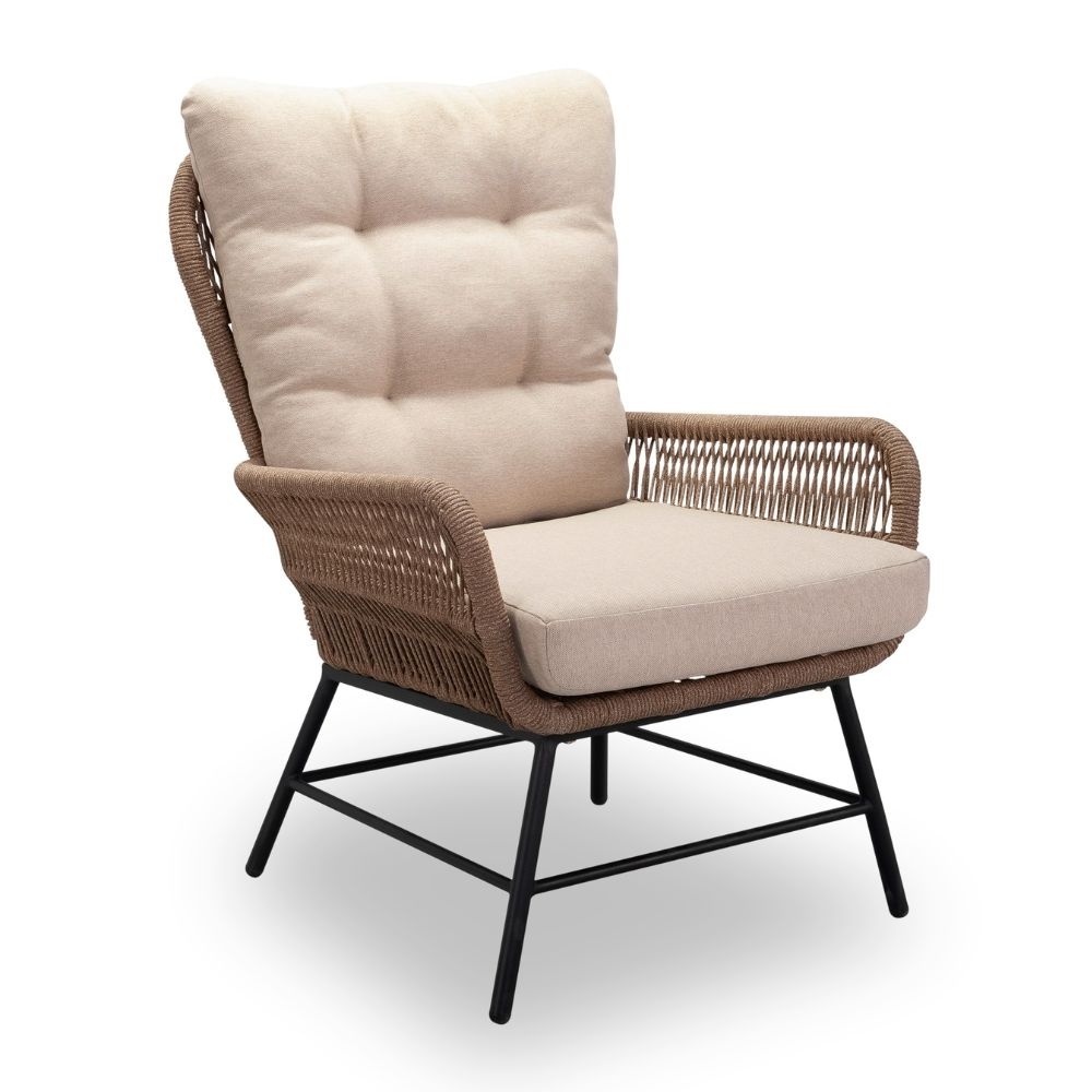 Dex/Pablo lounge balkonset 2 personen | touw + aluminium | Sahara Dust | 3-delig