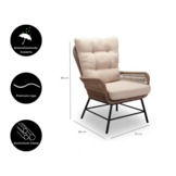 Dex/Pablo lounge balkonset 2 personen | touw + aluminium | Sahara Dust | 3-delig