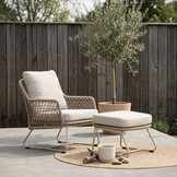 Gianna loungestoel | touw + aluminium | Almond Beige