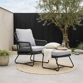 Gianna loungestoel | touw + aluminium | Stone Grey