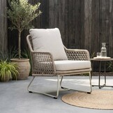 Gianna loungestoel tuin set van 2 | touw + aluminium | Almond Beige