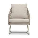 Gianna lounge balkonset 2 personen | touw + aluminium | Almond Beige | 4-delig