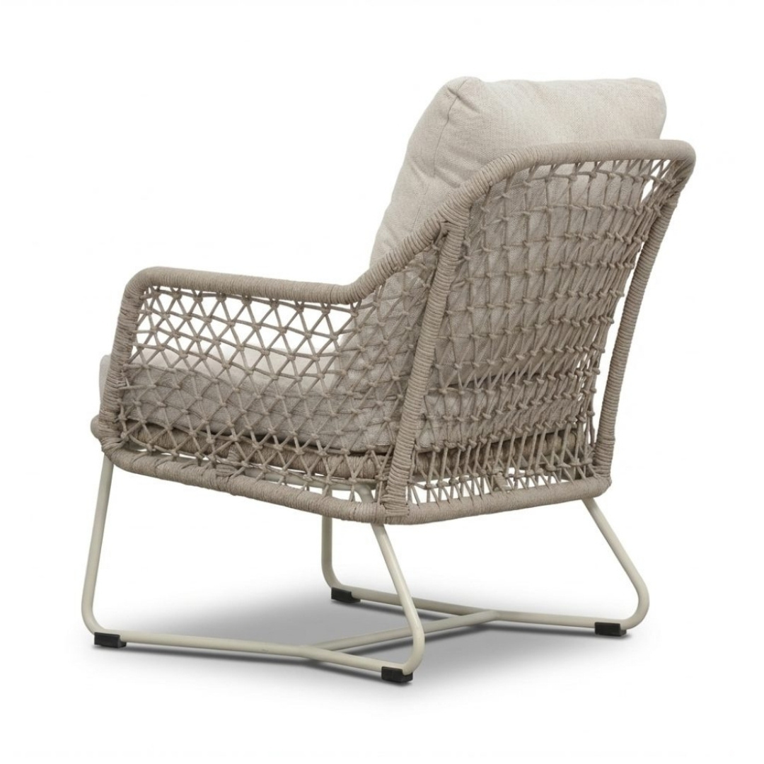 Gianna lounge balkonset 2 personen | touw + aluminium | Almond Beige | 4-delig