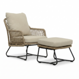 Gianna lounge balkonset 2 personen | touw + aluminium | Sahara Dust | 4-delig