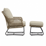 Gianna lounge balkonset 2 personen | touw + aluminium | Sahara Dust | 4-delig