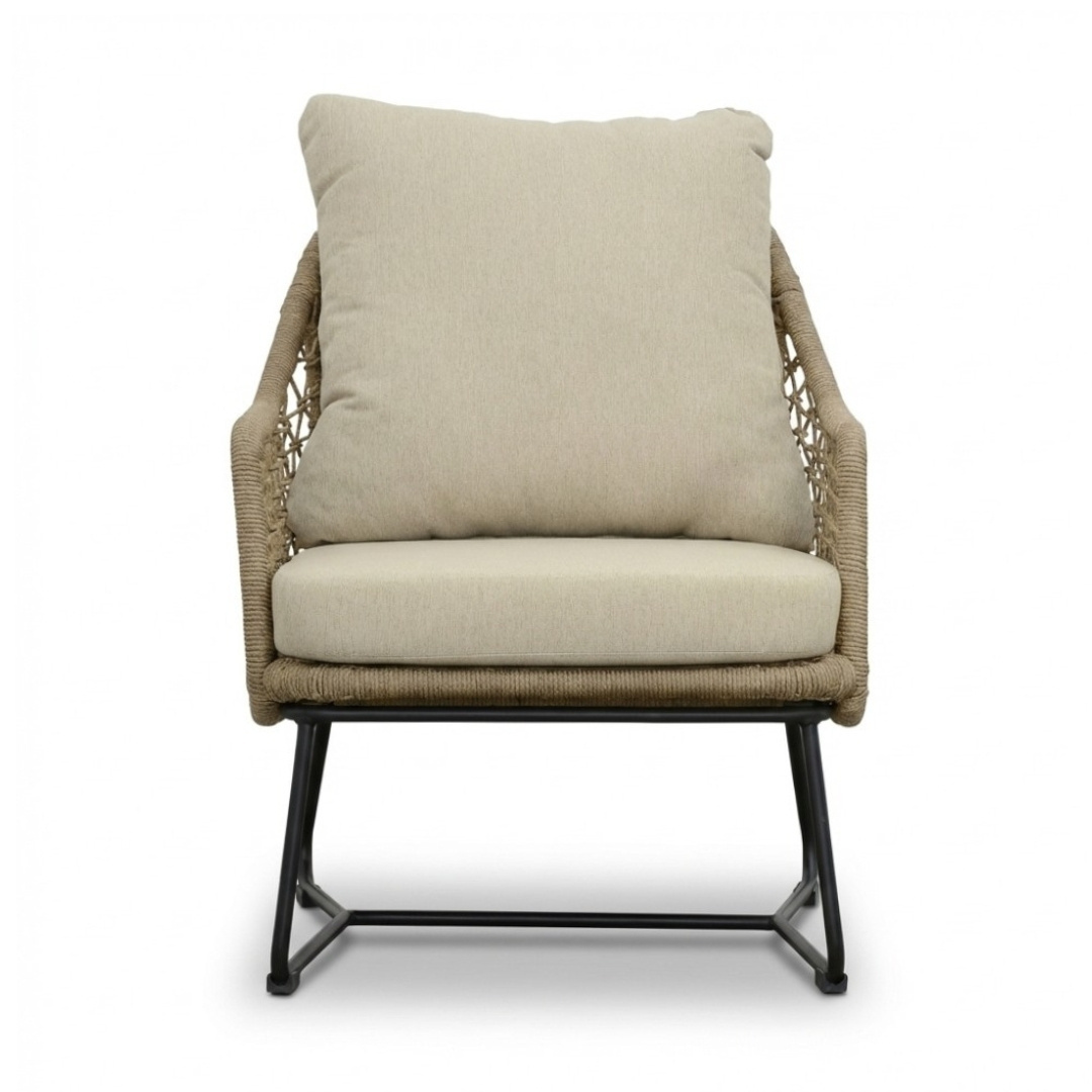 Gianna lounge balkonset 2 personen | touw + aluminium | Sahara Dust | 4-delig