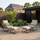 Gianna lounge balkonset 2 personen | touw + aluminium | Sahara Dust | 4-delig