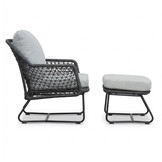 Gianna lounge balkonset 2 personen | touw + aluminium | Stone Grey | 4-delig