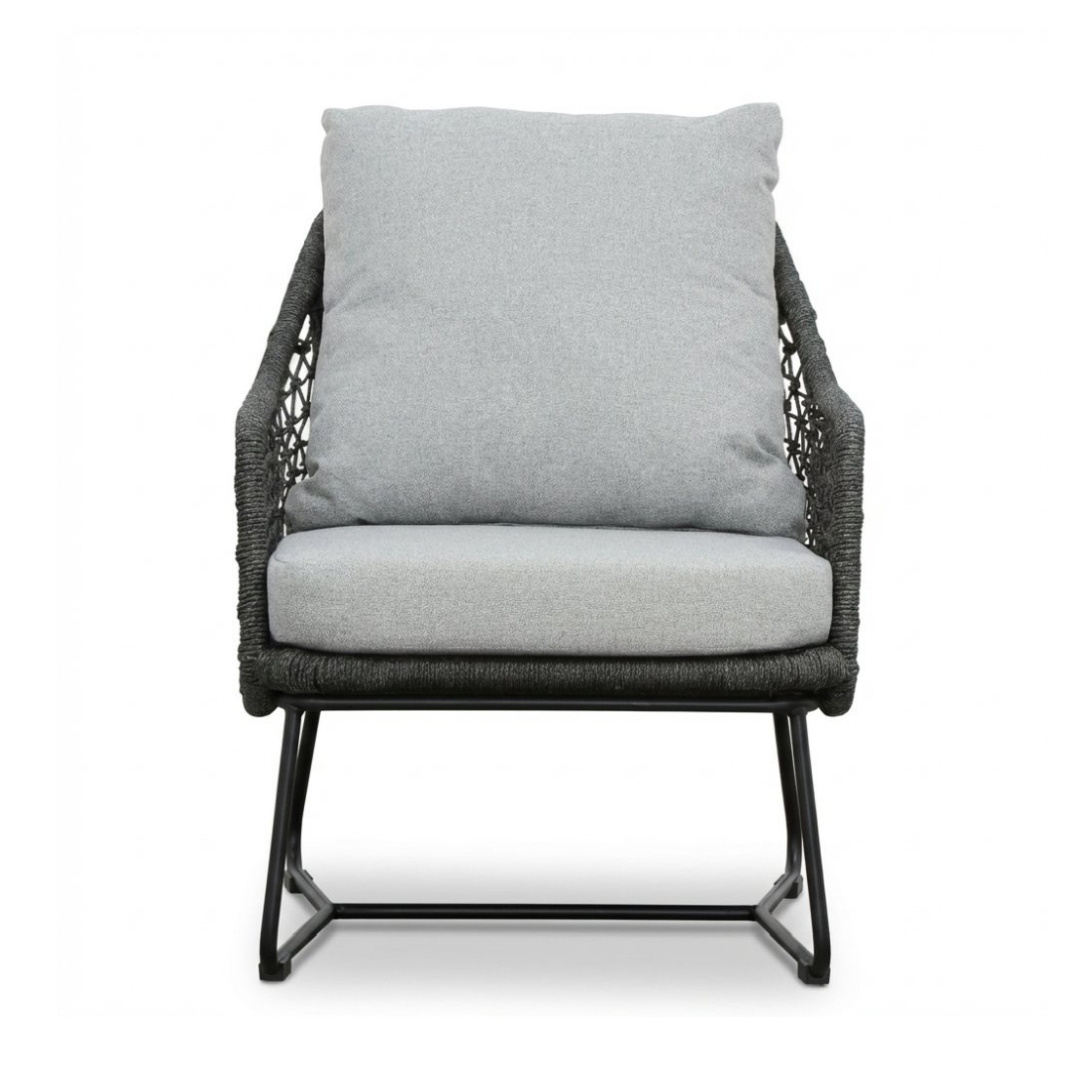 Gianna lounge balkonset 2 personen | touw + aluminium | Stone Grey | 4-delig