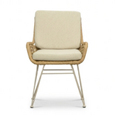 Veltis/Carlos bamboo beige dining tuinset | 6 personen | polystone + wicker | 250cm