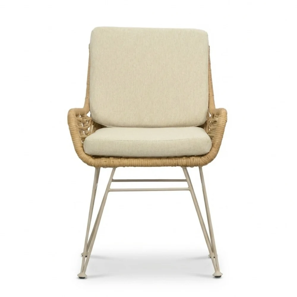Veltis/Carlos bamboo beige dining tuinset | 6 personen | polystone + wicker | 250cm