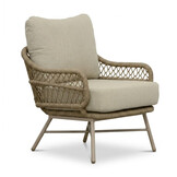 Ventura beige/Ventura Sandstone low dining tuinset | 6 personen | teakhout + touw | 160cm rond