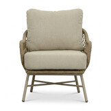 Ventura beige/Ventura Sandstone low dining tuinset | 6 personen | teakhout + touw | 160cm rond