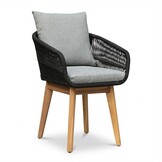 Veltis/Bella zwart dining tuinset | 6 personen | polystone + touw | 250cm