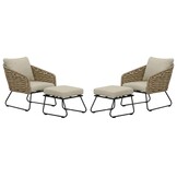 Flora lounge balkonset 2 personen | touw + aluminium | Sahara Dust | 4-delig