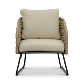 Flora lounge balkonset 2 personen | touw + aluminium | Sahara Dust | 4-delig