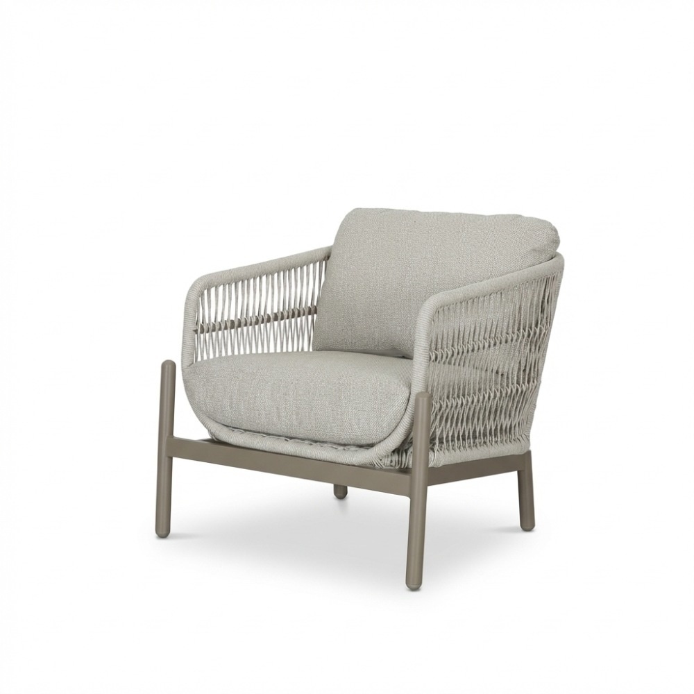 Puglia stoel-bank loungeset 5 personen incl. tafels | touw + aluminium | beige | 3-delig