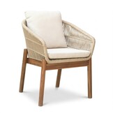 Braga dining tuinstoel | touw + hardhout | zand