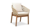Braga dining tuinstoel | touw + hardhout | zand