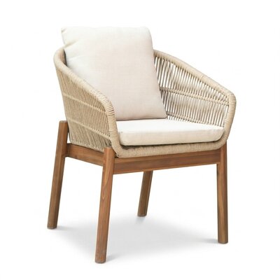 Braga dining tuinstoel | touw + hardhout | zand
