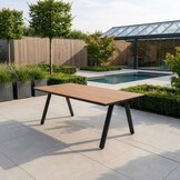Oslo Natural/Lola dining tuinset | 6 personen | polywood + wicker | 220cm