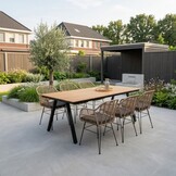 Oslo Natural/Lola dining tuinset | 6 personen | polywood + wicker | 220cm