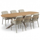 Texas/Montana beige dining tuinset | 6 personen | polywood + aluminium | 260cm Deens ovaal