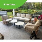 Vienna stoel-bank loungeset 5 personen | wicker + aluminium | zand | 4-delig