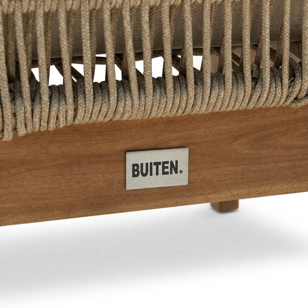 Braga ligbed | touw + hardhout | zand | 190cm