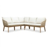 Bella hoek loungeset 5 personen | touw + hardhout | zand | 4-delig | 4-delig - 219x204cm