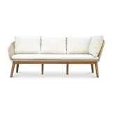 Bella hoek loungeset 5 personen | touw + hardhout | zand | 4-delig | 4-delig - 219x204cm