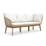 Bella hoek loungeset 5 personen | touw + hardhout | zand | 4-delig | 4-delig - 219x204cm