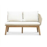 Bella hoek loungeset 5 personen | touw + hardhout | zand | 4-delig | 4-delig - 219x204cm