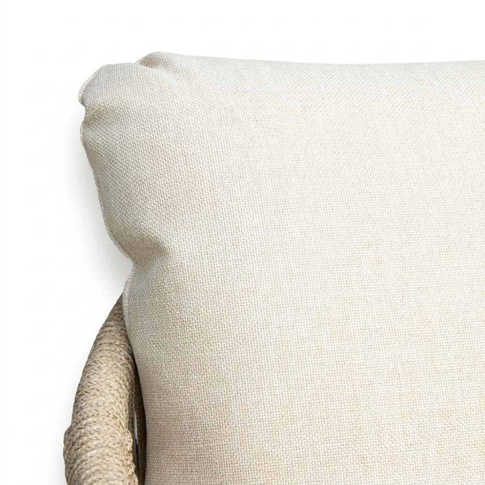 Bella hoek loungeset 5 personen | touw + hardhout | zand | 4-delig | 4-delig - 219x204cm