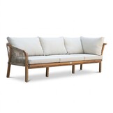 Bergamo hoek loungeset 6 personen | touw + hardhout | zand | 4-delig - 230x230cm