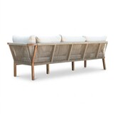 Bergamo hoek loungeset 6 personen | touw + hardhout | zand | 4-delig - 230x230cm